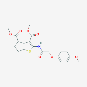 molecular formula C20H21NO7S B379826 dimethyl 2-{[(4-methoxyphenoxy)acetyl]amino}-5,6-dihydro-4H-cyclopenta[b]thiophene-3,4-dicarboxylate CAS No. 302802-73-9