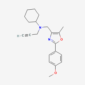 N-[[2-(4-methoxyphenyl)-5-methyl-1,3-oxazol-4-yl]methyl]-N-prop-2-ynylcyclohexanamine