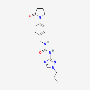 molecular formula C17H22N6O2 B3798310 N-[4-(2-oxopyrrolidin-1-yl)benzyl]-N'-(1-propyl-1H-1,2,4-triazol-3-yl)urea 