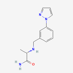 molecular formula C13H16N4O B3798318 N~2~-[3-(1H-pyrazol-1-yl)benzyl]-L-alaninamide 