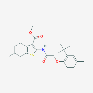 Methyl 2-{[(2-tert-butyl-4-methylphenoxy)acetyl]amino}-6-methyl-4,5,6,7-tetrahydro-1-benzothiophene-3-carboxylate