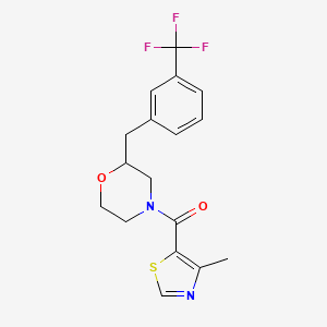 molecular formula C17H17F3N2O2S B3798363 4-[(4-methyl-1,3-thiazol-5-yl)carbonyl]-2-[3-(trifluoromethyl)benzyl]morpholine 