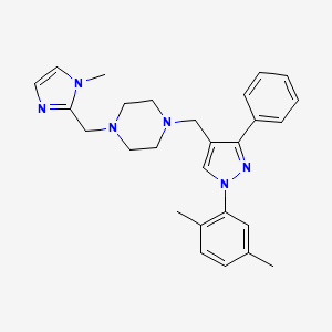 1-{[1-(2,5-dimethylphenyl)-3-phenyl-1H-pyrazol-4-yl]methyl}-4-[(1-methyl-1H-imidazol-2-yl)methyl]piperazine