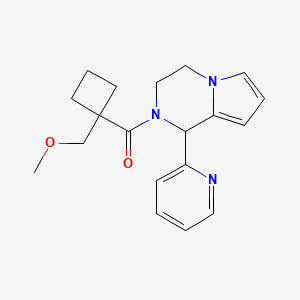 molecular formula C19H23N3O2 B3798415 2-{[1-(methoxymethyl)cyclobutyl]carbonyl}-1-pyridin-2-yl-1,2,3,4-tetrahydropyrrolo[1,2-a]pyrazine 