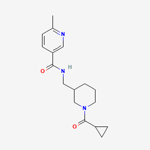 molecular formula C17H23N3O2 B3798416 N-{[1-(cyclopropylcarbonyl)-3-piperidinyl]methyl}-6-methylnicotinamide trifluoroacetate 