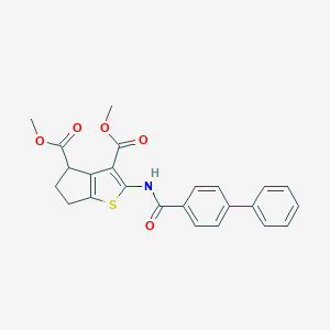 molecular formula C24H21NO5S B379842 dimethyl 2-[(4-phenylbenzoyl)amino]-5,6-dihydro-4H-cyclopenta[b]thiophene-3,4-dicarboxylate CAS No. 302802-60-4