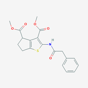 molecular formula C19H19NO5S B379843 2-Phenylacetylamino-5,6-dihydro-4H-cyclopenta[b]thiophene-3,4-dicarboxylic acid CAS No. 302577-39-5