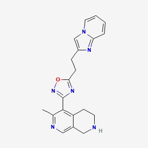 molecular formula C20H20N6O B3798439 5-[5-(2-imidazo[1,2-a]pyridin-2-ylethyl)-1,2,4-oxadiazol-3-yl]-6-methyl-1,2,3,4-tetrahydro-2,7-naphthyridine bis(trifluoroacetate) 