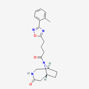 (1S*,6R*)-9-{4-[3-(2-methylphenyl)-1,2,4-oxadiazol-5-yl]butanoyl}-3,9-diazabicyclo[4.2.1]nonan-4-one