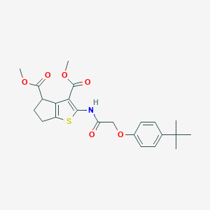 molecular formula C23H27NO6S B379847 dimethyl 2-{[(4-tert-butylphenoxy)acetyl]amino}-5,6-dihydro-4H-cyclopenta[b]thiophene-3,4-dicarboxylate CAS No. 302802-83-1