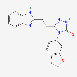 molecular formula C18H15N5O3 B3798480 5-[2-(1H-benzimidazol-2-yl)ethyl]-4-(1,3-benzodioxol-5-yl)-2,4-dihydro-3H-1,2,4-triazol-3-one 