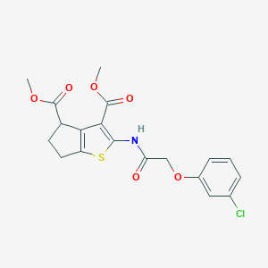 molecular formula C19H18ClNO6S B379849 dimethyl 2-{[(3-chlorophenoxy)acetyl]amino}-5,6-dihydro-4H-cyclopenta[b]thiophene-3,4-dicarboxylate CAS No. 302802-81-9