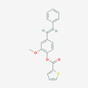 molecular formula C20H16O3S B379850 2-Methoxy-4-(2-phenylvinyl)phenyl 2-thiophenecarboxylate CAS No. 302802-90-0