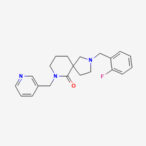 molecular formula C21H24FN3O B3798502 2-(2-fluorobenzyl)-7-(3-pyridinylmethyl)-2,7-diazaspiro[4.5]decan-6-one 