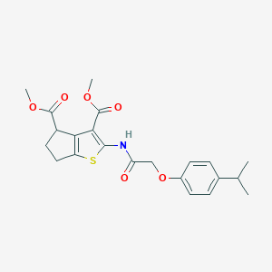 dimethyl 2-[[2-(4-propan-2-ylphenoxy)acetyl]amino]-5,6-dihydro-4H-cyclopenta[b]thiophene-3,4-dicarboxylate
