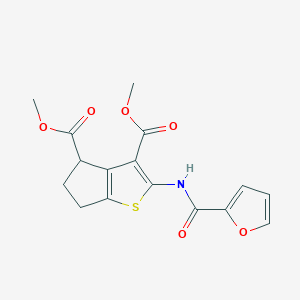 molecular formula C16H15NO6S B379855 dimethyl 2-(furan-2-carbonylamino)-5,6-dihydro-4H-cyclopenta[b]thiophene-3,4-dicarboxylate CAS No. 302577-38-4