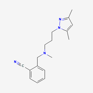 molecular formula C17H22N4 B3798555 2-{[[3-(3,5-dimethyl-1H-pyrazol-1-yl)propyl](methyl)amino]methyl}benzonitrile 