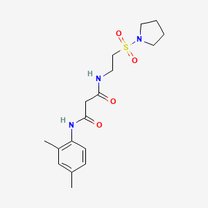 molecular formula C17H25N3O4S B3798564 N-(2,4-dimethylphenyl)-N'-[2-(pyrrolidin-1-ylsulfonyl)ethyl]malonamide 