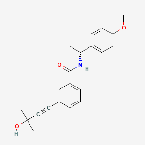 molecular formula C21H23NO3 B3798575 3-(3-hydroxy-3-methylbut-1-yn-1-yl)-N-[(1R)-1-(4-methoxyphenyl)ethyl]benzamide 