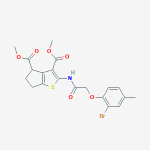 molecular formula C20H20BrNO6S B379858 dimethyl 2-{[(2-bromo-4-methylphenoxy)acetyl]amino}-5,6-dihydro-4H-cyclopenta[b]thiophene-3,4-dicarboxylate CAS No. 302802-84-2
