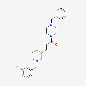 1-benzyl-4-{3-[1-(3-fluorobenzyl)-3-piperidinyl]propanoyl}piperazine