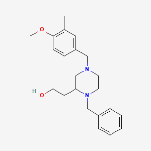 molecular formula C22H30N2O2 B3798609 2-[1-benzyl-4-(4-methoxy-3-methylbenzyl)-2-piperazinyl]ethanol 