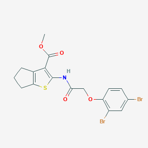 molecular formula C17H15Br2NO4S B379863 methyl 2-{[(2,4-dibromophenoxy)acetyl]amino}-5,6-dihydro-4H-cyclopenta[b]thiophene-3-carboxylate 