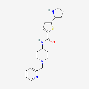 molecular formula C20H26N4OS B3798633 N-[1-(2-pyridinylmethyl)-4-piperidinyl]-5-(2-pyrrolidinyl)-2-thiophenecarboxamide bis(trifluoroacetate) 