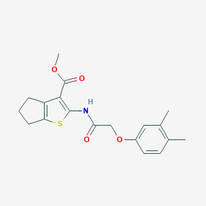 molecular formula C19H21NO4S B379864 methyl 2-{[(3,4-dimethylphenoxy)acetyl]amino}-5,6-dihydro-4H-cyclopenta[b]thiophene-3-carboxylate 