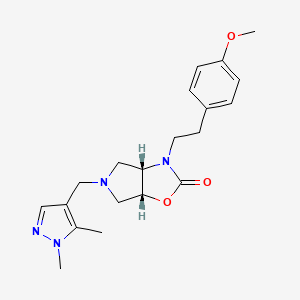 molecular formula C20H26N4O3 B3798643 (3aS,6aR)-5-[(1,5-dimethylpyrazol-4-yl)methyl]-3-[2-(4-methoxyphenyl)ethyl]-3a,4,6,6a-tetrahydropyrrolo[3,4-d][1,3]oxazol-2-one 