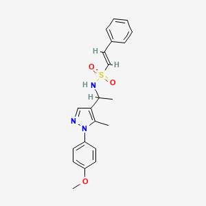 molecular formula C21H23N3O3S B3798655 (E)-N-[1-[1-(4-methoxyphenyl)-5-methylpyrazol-4-yl]ethyl]-2-phenylethenesulfonamide 