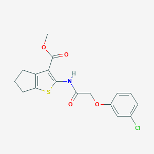 molecular formula C17H16ClNO4S B379867 methyl 2-{[(3-chlorophenoxy)acetyl]amino}-5,6-dihydro-4H-cyclopenta[b]thiophene-3-carboxylate 