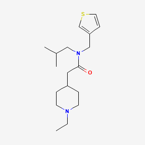 molecular formula C18H30N2OS B3798679 2-(1-ethylpiperidin-4-yl)-N-isobutyl-N-(3-thienylmethyl)acetamide 