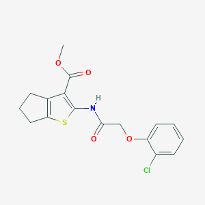 molecular formula C17H16ClNO4S B379868 methyl 2-{[(2-chlorophenoxy)acetyl]amino}-5,6-dihydro-4H-cyclopenta[b]thiophene-3-carboxylate 