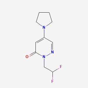 molecular formula C10H13F2N3O B3798692 2-(2,2-difluoroethyl)-5-(1-pyrrolidinyl)-3(2H)-pyridazinone 