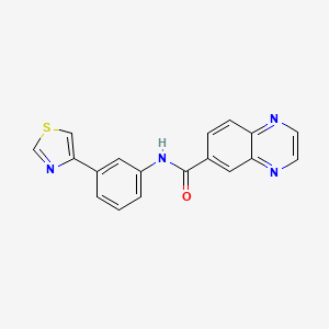 molecular formula C18H12N4OS B3798694 N-[3-(1,3-thiazol-4-yl)phenyl]-6-quinoxalinecarboxamide 