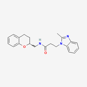 molecular formula C21H23N3O2 B3798698 N-[(2R)-3,4-dihydro-2H-chromen-2-ylmethyl]-3-(2-methyl-1H-benzimidazol-1-yl)propanamide trifluoroacetate 