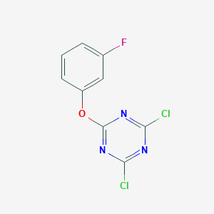 molecular formula C9H4Cl2FN3O B037987 2,4-Dichloro-6-(3-fluorophenoxy)-1,3,5-triazine CAS No. 112748-45-5
