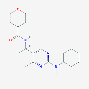 N-[1-[2-[cyclohexyl(methyl)amino]-4-methylpyrimidin-5-yl]ethyl]oxane-4-carboxamide