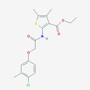 molecular formula C18H20ClNO4S B379875 Ethyl 2-{[(4-chloro-3-methylphenoxy)acetyl]amino}-4,5-dimethyl-3-thiophenecarboxylate 