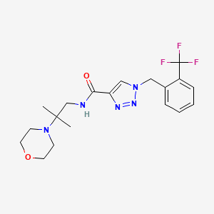 molecular formula C19H24F3N5O2 B3798752 N-[2-methyl-2-(4-morpholinyl)propyl]-1-[2-(trifluoromethyl)benzyl]-1H-1,2,3-triazole-4-carboxamide 