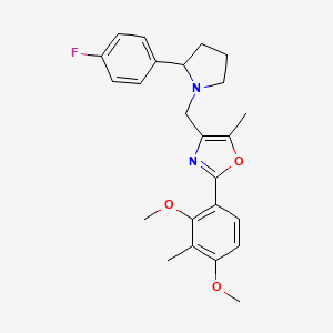 2-(2,4-Dimethoxy-3-methylphenyl)-4-[[2-(4-fluorophenyl)pyrrolidin-1-yl]methyl]-5-methyl-1,3-oxazole