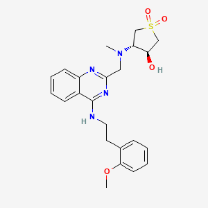 molecular formula C23H28N4O4S B3798794 (3S*,4S*)-4-[[(4-{[2-(2-methoxyphenyl)ethyl]amino}-2-quinazolinyl)methyl](methyl)amino]tetrahydro-3-thiopheneol 1,1-dioxide 