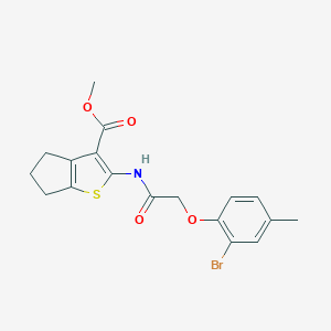 molecular formula C18H18BrNO4S B379881 methyl 2-{[(2-bromo-4-methylphenoxy)acetyl]amino}-5,6-dihydro-4H-cyclopenta[b]thiophene-3-carboxylate 