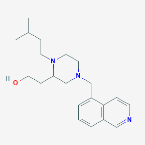 molecular formula C21H31N3O B3798811 2-[4-(5-isoquinolinylmethyl)-1-(3-methylbutyl)-2-piperazinyl]ethanol 