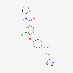 3-chloro-N-cyclopentyl-4-({1-[1-methyl-3-(1H-pyrazol-1-yl)propyl]-4-piperidinyl}oxy)benzamide