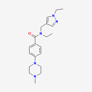 molecular formula C20H29N5O B3798832 N-ethyl-N-[(1-ethyl-1H-pyrazol-4-yl)methyl]-4-(4-methylpiperazin-1-yl)benzamide 