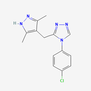 molecular formula C14H14ClN5 B3798836 4-(4-chlorophenyl)-3-[(3,5-dimethyl-1H-pyrazol-4-yl)methyl]-4H-1,2,4-triazole 