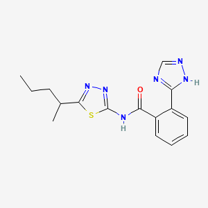 N-[5-(1-methylbutyl)-1,3,4-thiadiazol-2-yl]-2-(1H-1,2,4-triazol-5-yl)benzamide