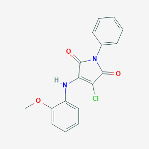 3-chloro-4-(2-methoxyanilino)-1-phenyl-1H-pyrrole-2,5-dione